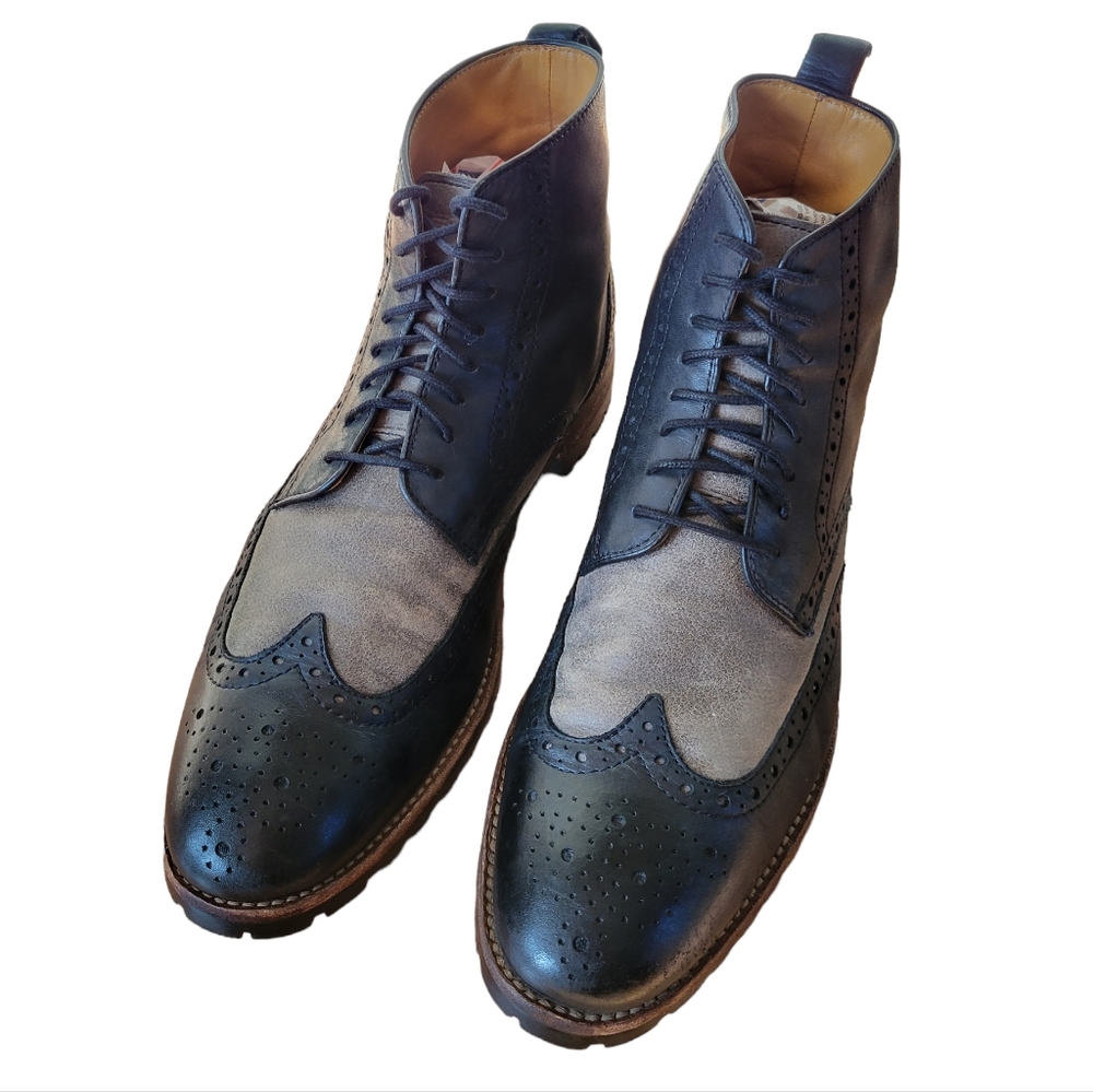Ron White Wingtip Dress Leather Boots Size 9.5 - Picture 1 of 16